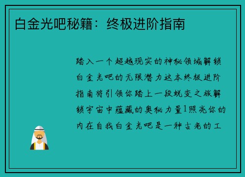 白金光吧秘籍：终极进阶指南